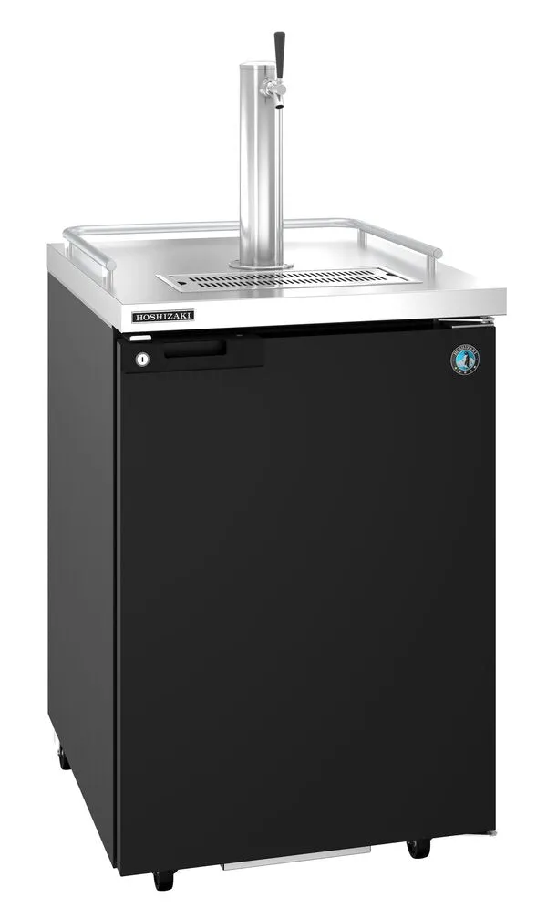 Hoshizaki HDD-1-24 Single Section Refrigerator Black Vinyl Single Tap Kegerator - (1) 1/2 Keg Capacity