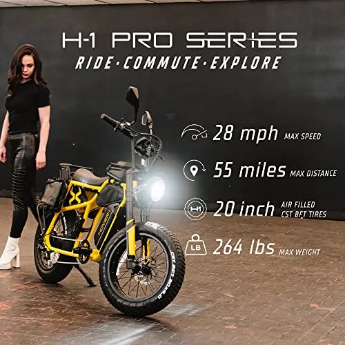 Hover-1 Altai Pro R750 Electric Bicycle with 28 mph Max Speed, 750W Motor, Average Range of 55 Miles, and Accessories