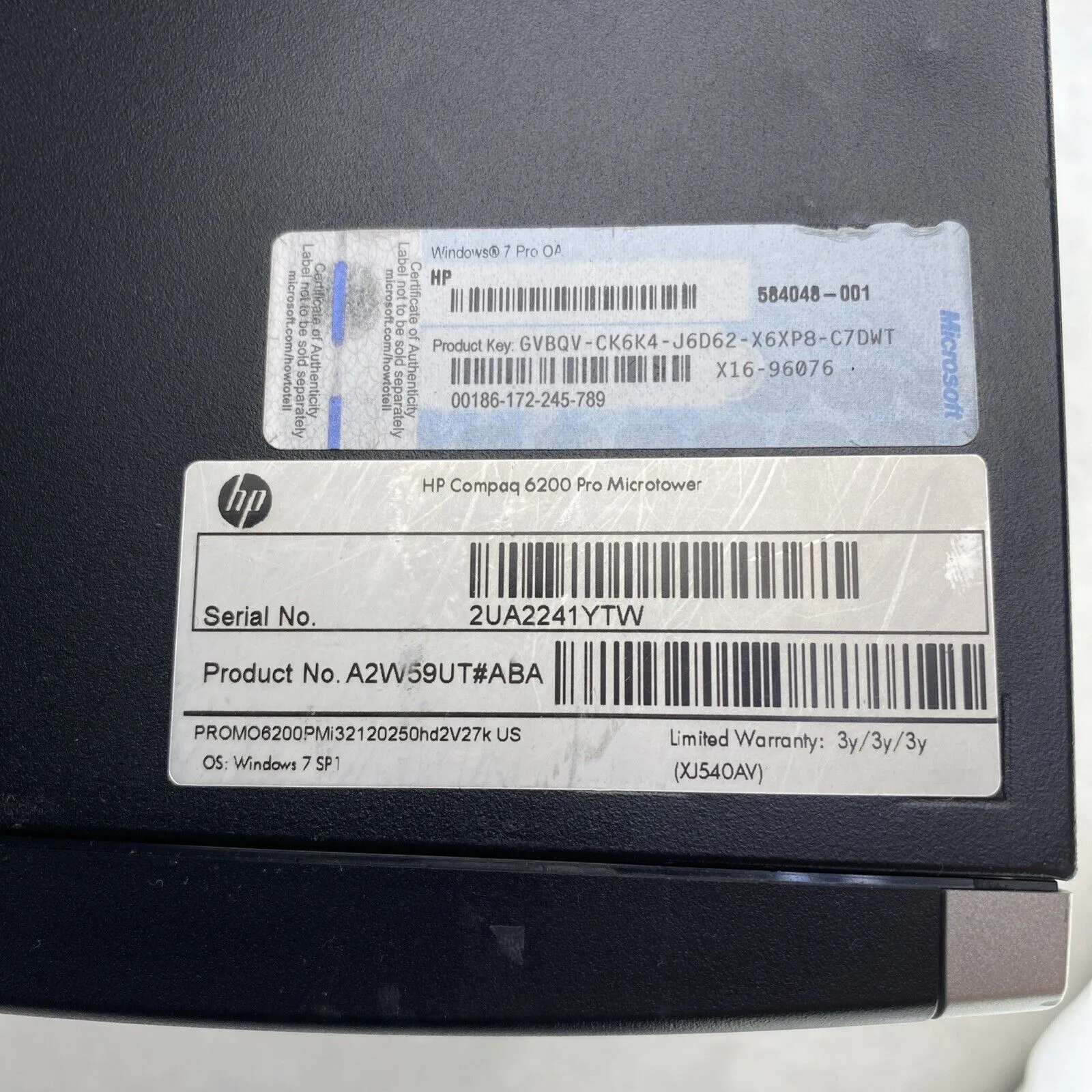 HP Compaq 6200 Pro MT Intel Core i3-2120 3.30GHz 4GB RAM No HDD No OS