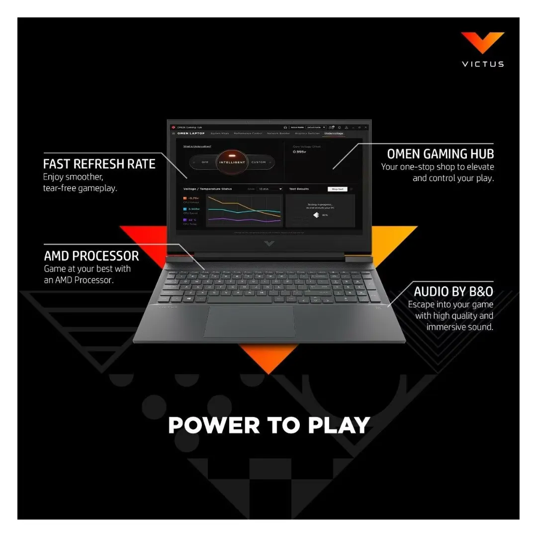 HP Victus 16-E1062AX (AMD/ Ryzen 5-6600H/ 8GB/ 512GB SSD/ Win 11)  Laptop