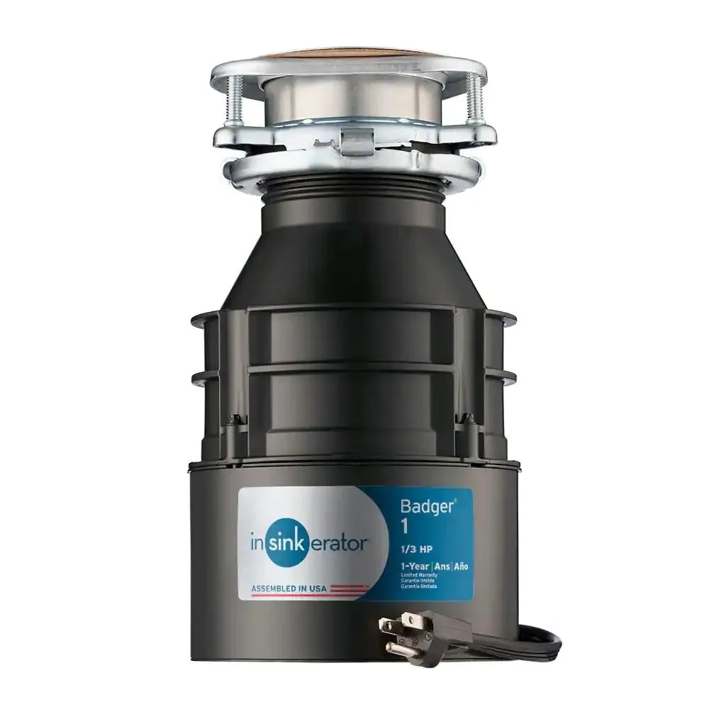 InSinkErator Badger 1 Standard Series 1/3 HP Garbage Disposal with Power Cord