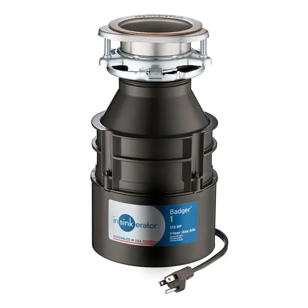 InSinkErator Badger 1 Standard Series 1/3 HP Garbage Disposal with Power Cord
