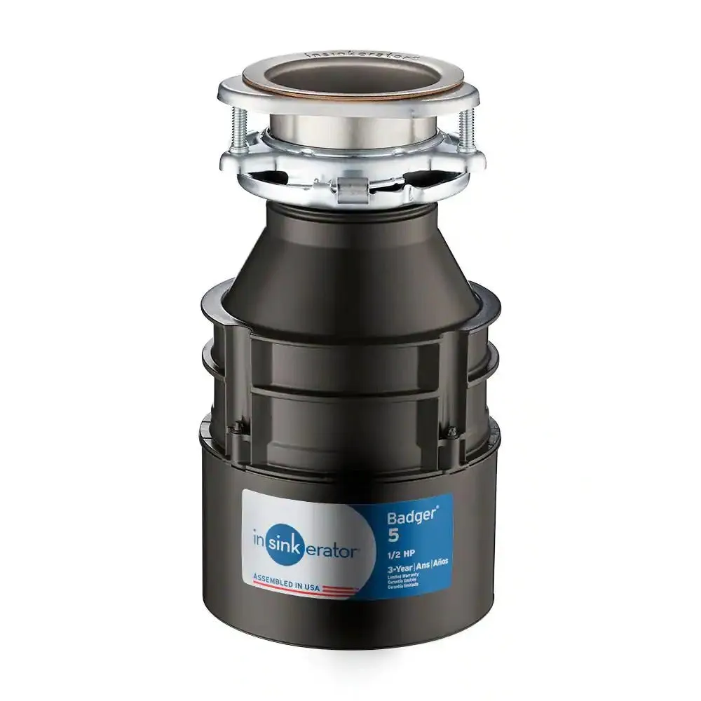 InSinkErator Badger 5 Standard Series 1/2 HP Garbage Disposal without Power Cord