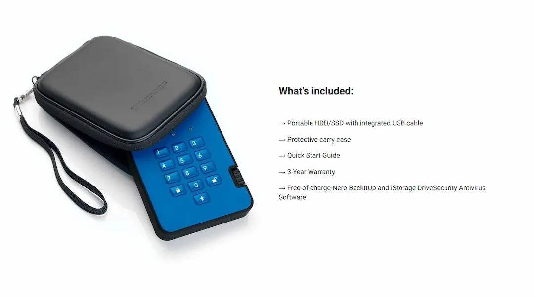 iStorage diskAshur² HDD - PIN-Authenticated Hardware Encrypted Portable Hard Drive