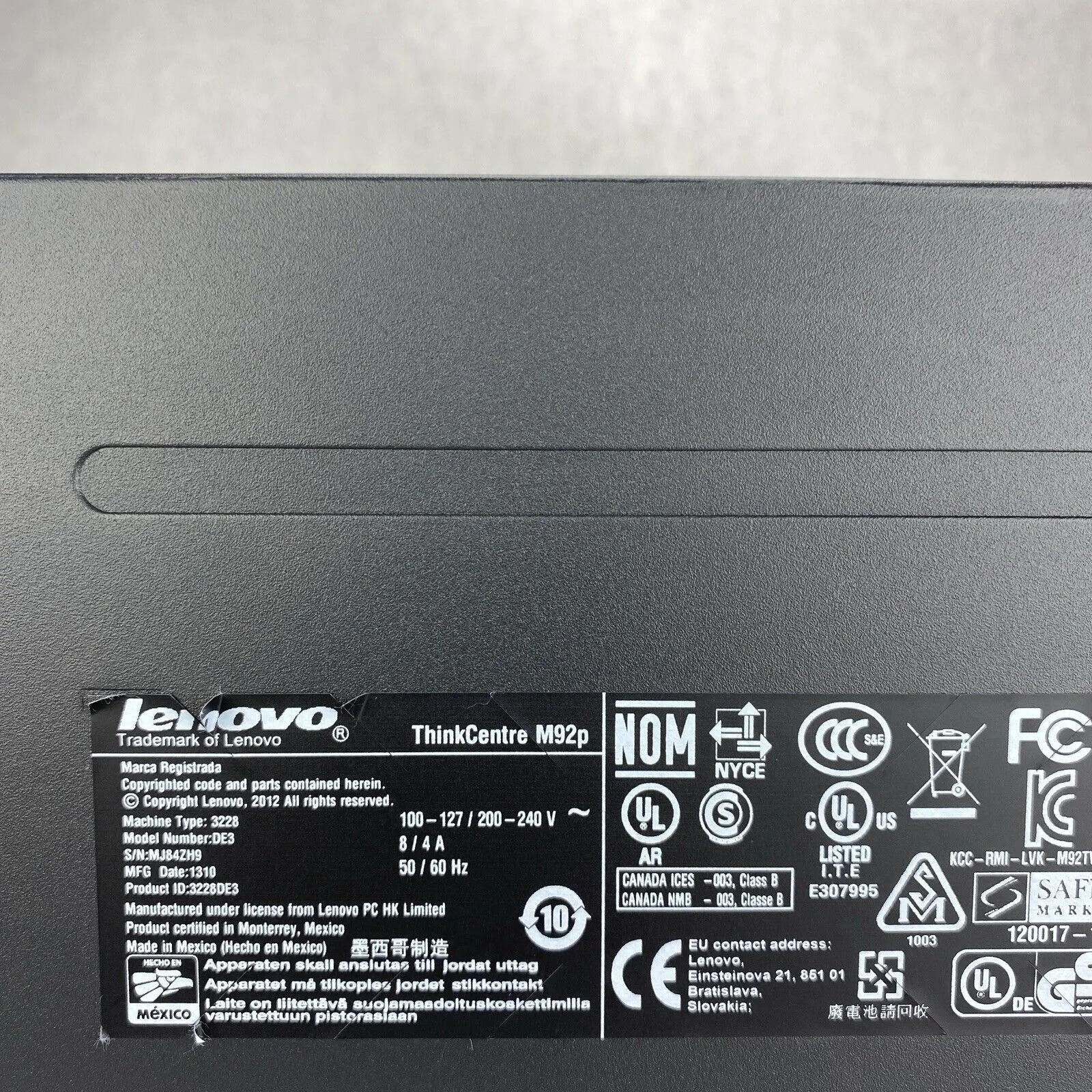 Lenovo ThinkCentre M92p MT Intel Core i5-3470 3.20GHz 4GB RAM DVDCD/RW No HDD OS
