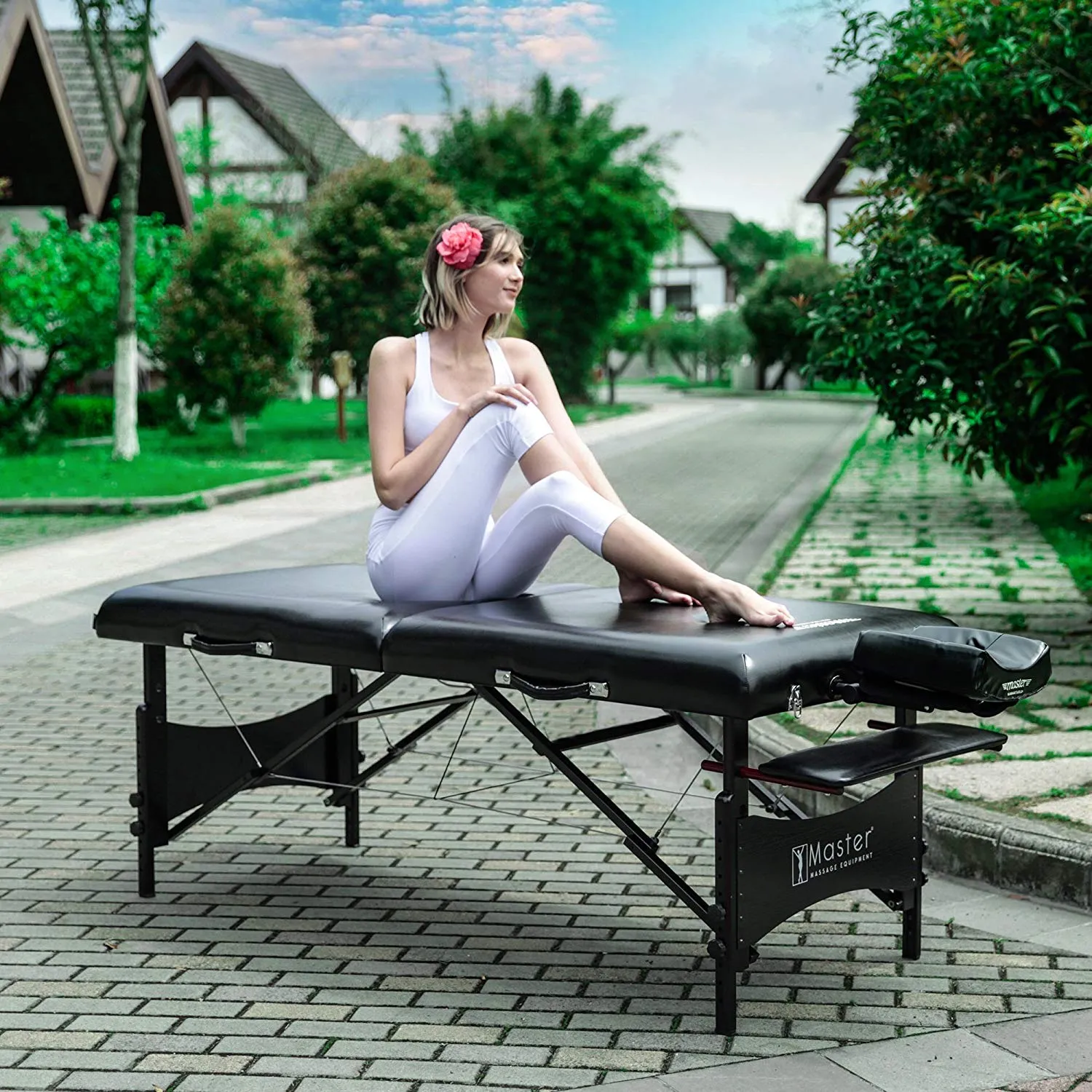 Master Massage 30" Galaxy Therma-Top Portable Massage Table Package, Black, Adjustable Heated Top