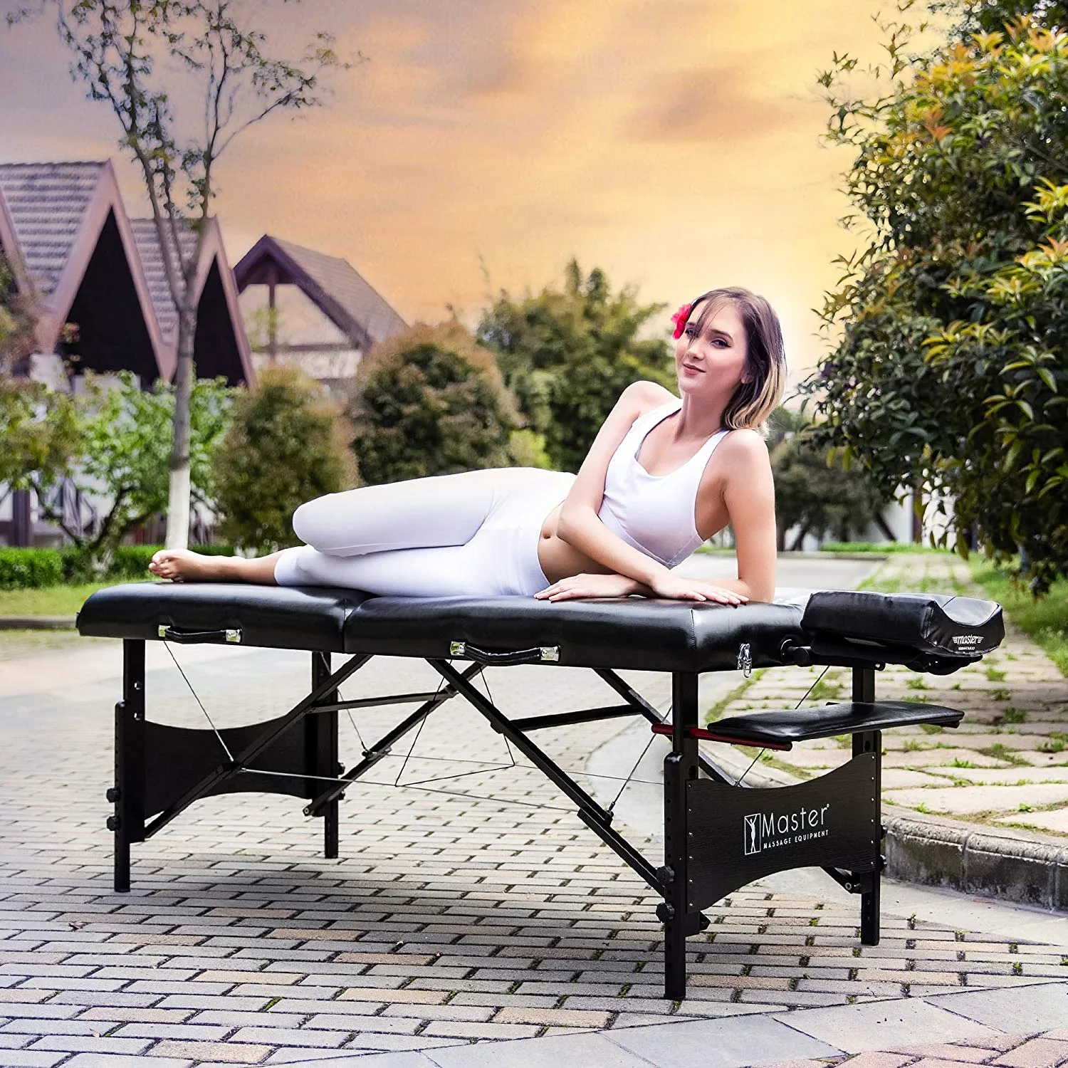 Master Massage 30" Galaxy Therma-Top Portable Massage Table Package, Black, Adjustable Heated Top