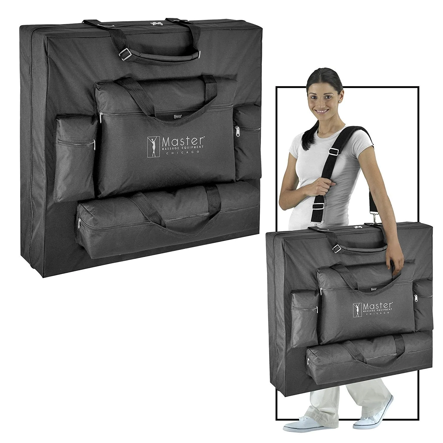 Master Massage 30" Galaxy Therma-Top Portable Massage Table Package, Black, Adjustable Heated Top