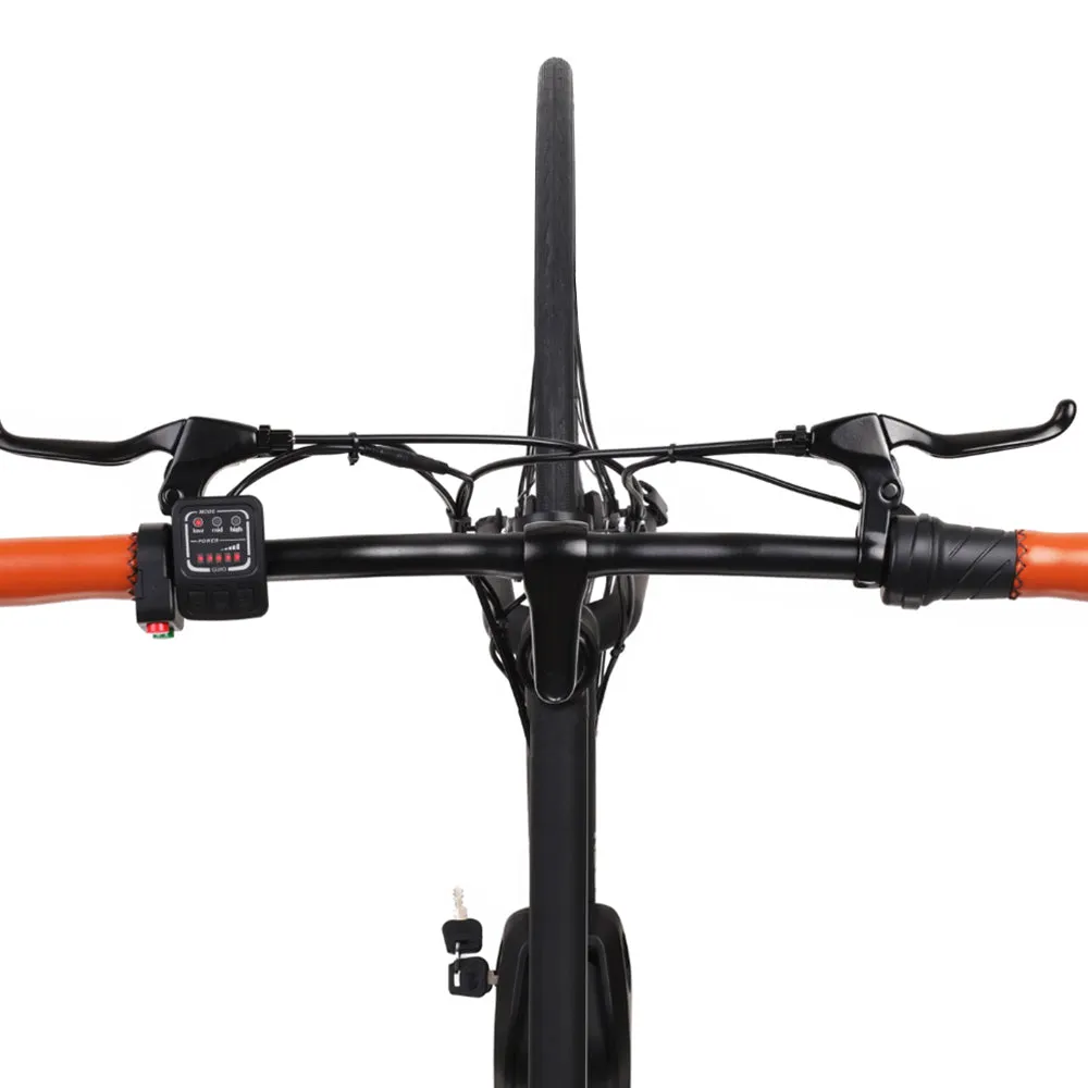 Matte Black eBike 36V 250W, LED Light, V-Brake, Hybrid Tyres - Valk