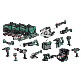 Metabo AU69000230 15 Piece 18V 4.0Ah/5.5Ah X 2 Cordless Brushless Combo Kit