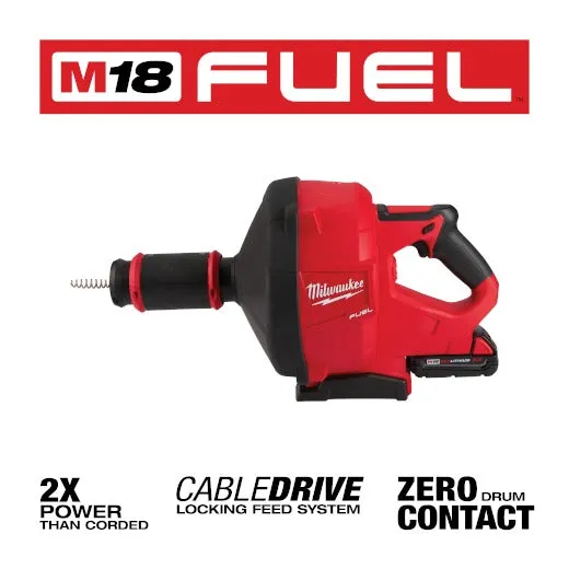 Milwaukee M18 Fuel Drain Snake with Cable-Drive Kit-A