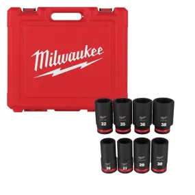 Milwaukee Shockwave 3/4 in. drive Metric 6 Point Deep Impact Socket Set 8 pc