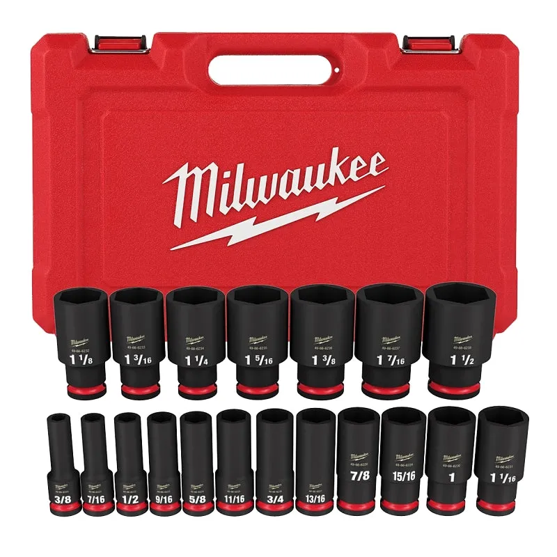 Milwaukee SHOCKWAVE Impact Duty 49-66-7012 Socket Set, Chrome Molybdenum Steel, 1/SET :SET: QUANTITY: 1