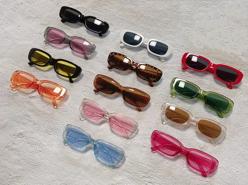 New Small White Frame Oval Sun Glasses Trend Sunglasses Unisex Punk Street Trend Cool Eyeglass Shades Glasses Frame UV400
