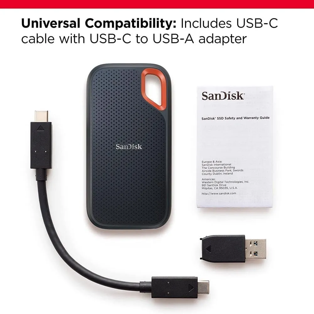 SanDisk 2TB Extreme E61 V2 USB 3.2 Gen 2 Portable SSD SDSSDE61-2T00-G25