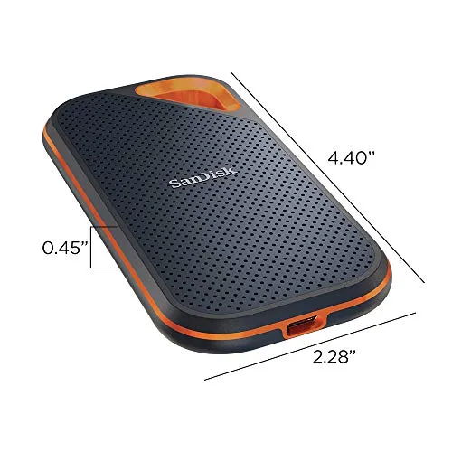 SanDisk 2TB Extreme PRO Portable SSD - Up to 2000MB/s - USB-C, USB 3.2 Gen 2x2 - External Solid State Drive - SDSSDE81-2T00-G25