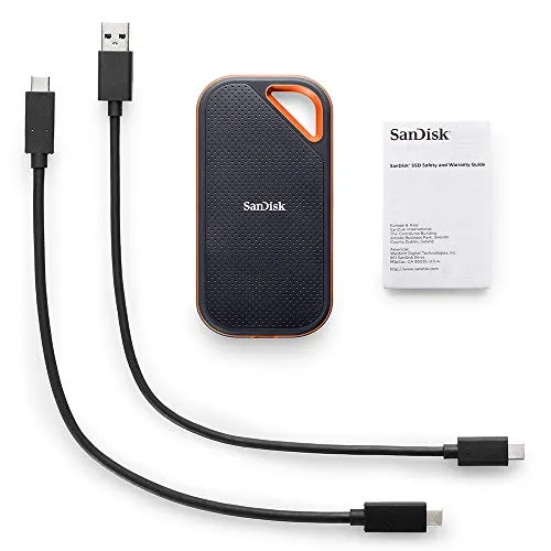 SanDisk 2TB Extreme PRO Portable SSD - Up to 2000MB/s - USB-C, USB 3.2 Gen 2x2 - External Solid State Drive - SDSSDE81-2T00-G25