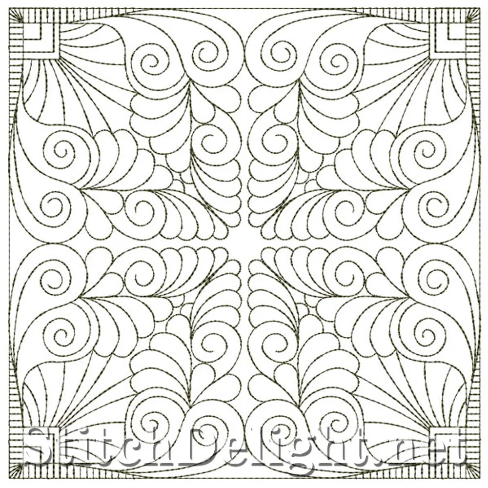 SDQL0037 Feather Quilt Square