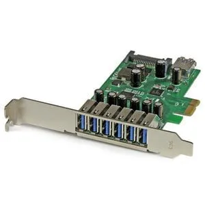 StarTech.com 7 Port PCI Express USB 3.0 Card - Standard and Low-Profile Design - PCI Express x1 - Plug-in Card - 7 USB Port(s) - 7 USB 3.0 Port(s) - PC, Linux