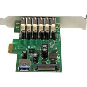 StarTech.com 7 Port PCI Express USB 3.0 Card - Standard and Low-Profile Design - PCI Express x1 - Plug-in Card - 7 USB Port(s) - 7 USB 3.0 Port(s) - PC, Linux
