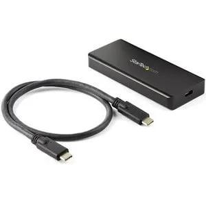 StarTech.com Drive Enclosure M.2, PCI Express NVMe - USB 3.2 (Gen 2) Type C Host Interface - UASP Support External - Black - 1 x SSD Supported - 1 x Total Bay - Aluminium