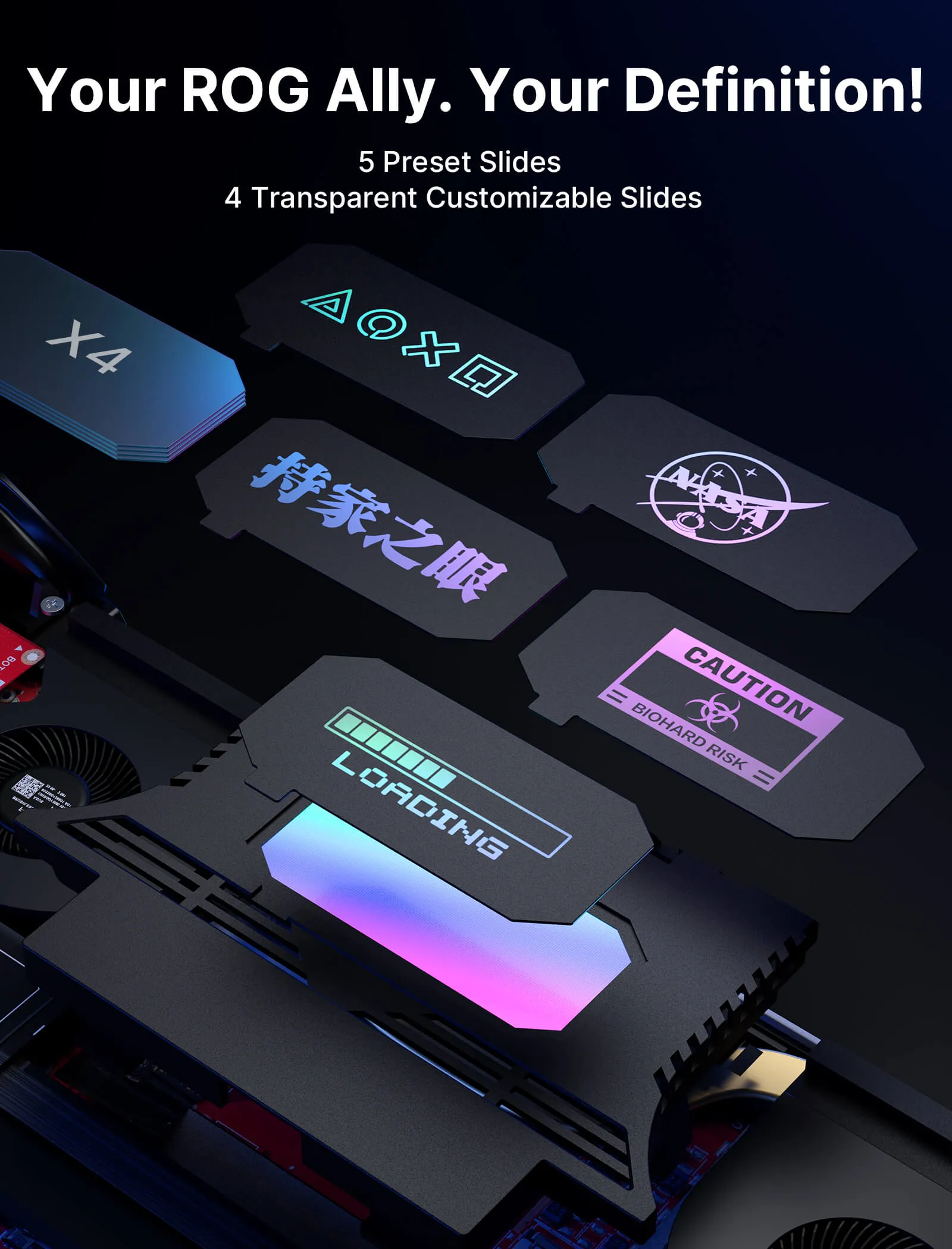 Transparent Back Plate for ROG Ally RGB & Heat Sink