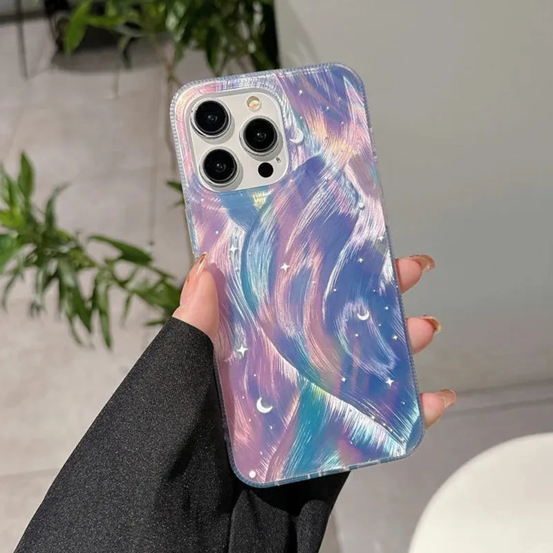 Uakiss Fashion Glitter Starry Gradient Phone Case For iPhone 15 16 Pro Max 16E 14 13 11 12Pro Max 7 8Plus SE2 X XS XR Shockproof Cover