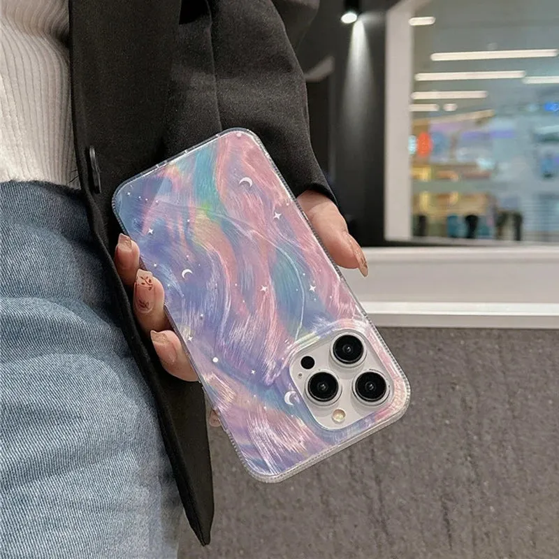Uakiss Fashion Glitter Starry Gradient Phone Case For iPhone 15 16 Pro Max 16E 14 13 11 12Pro Max 7 8Plus SE2 X XS XR Shockproof Cover