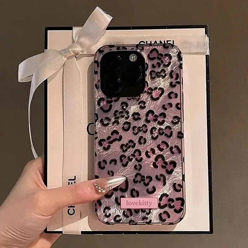Uakiss Retro Brown Leopard Print Clear Phone Case For iPhone 16 15 14 13 12 11 Pro Max 15 Pro XS XR X 7 8Plus Shockproof Silicone Cover