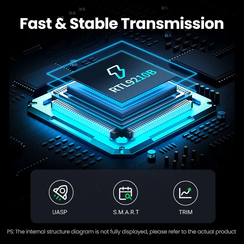 UGREEN M2 SSD Case M.2 NVMe SATA SSD Enclosure Adapter 10Gbps USB 3.2 Gen2 USB C External Enclosure Supports M and B&amp;M Keys