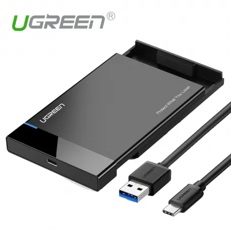UGREEN-US221 USB-C 2.5 Inch External Hard Drive Disk Case 2.5 inch USB 3.1 Gen 2 Up to 6Gbps Type C to SATA Adapter for 7.5mm/9.5mm 2.5 Inch SATA I II III, PS4, HDD, SSD
