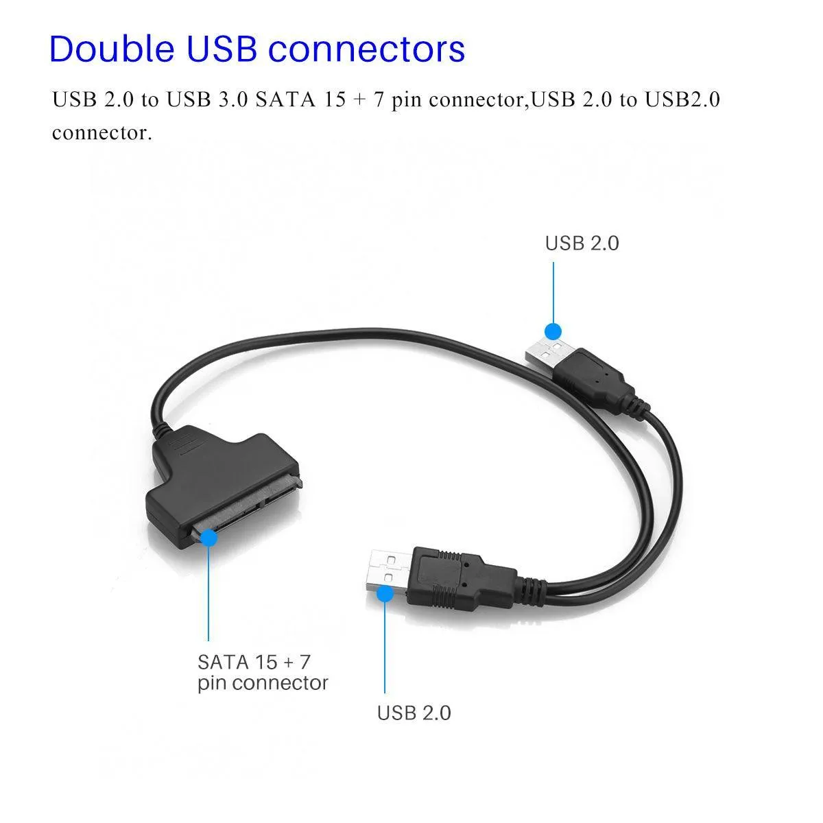 USB 3.0 SATA 15   7 Pin to USB 2.0 Adapter Cable