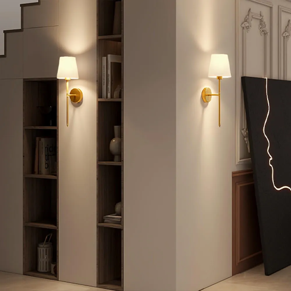 Wireless Fabric Wall Light (SET OF 2   2 BULBS FREE)